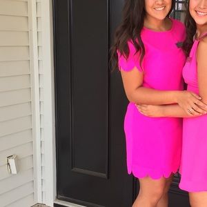 Hot pink scalloped dress